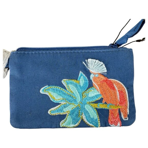 New Vera Bradley Rain Forest Canopy Coin Purse Zip ID Case Wallet Embroidered - Picture 3 of 8